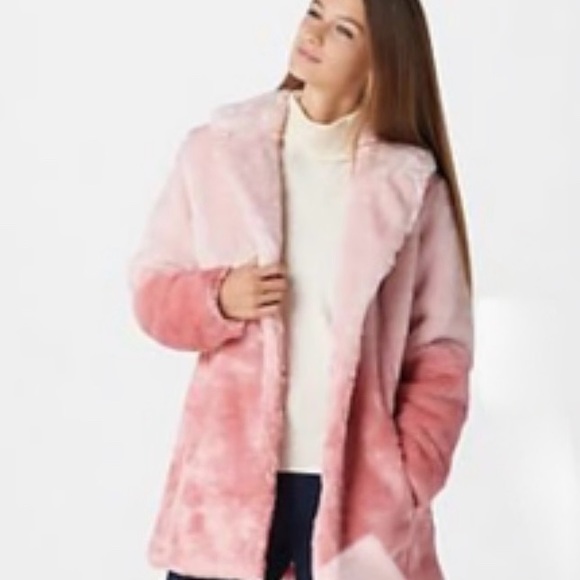 Isaac Mizrahi Jackets & Blazers - Isaac Mizrahi Live! Pink Ombré Fauz Fur Coat, 16, NWT